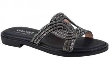 Σανδάλια γυναικεία | Δερμάτινα | Υφαντίδης | 126104 | Μαύρο - Υφαντίδης - 